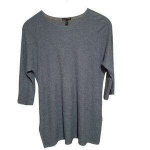 Eileen Fisher 100% Organic Linen Lightweight Pullover Sweater Ladies Med Blue